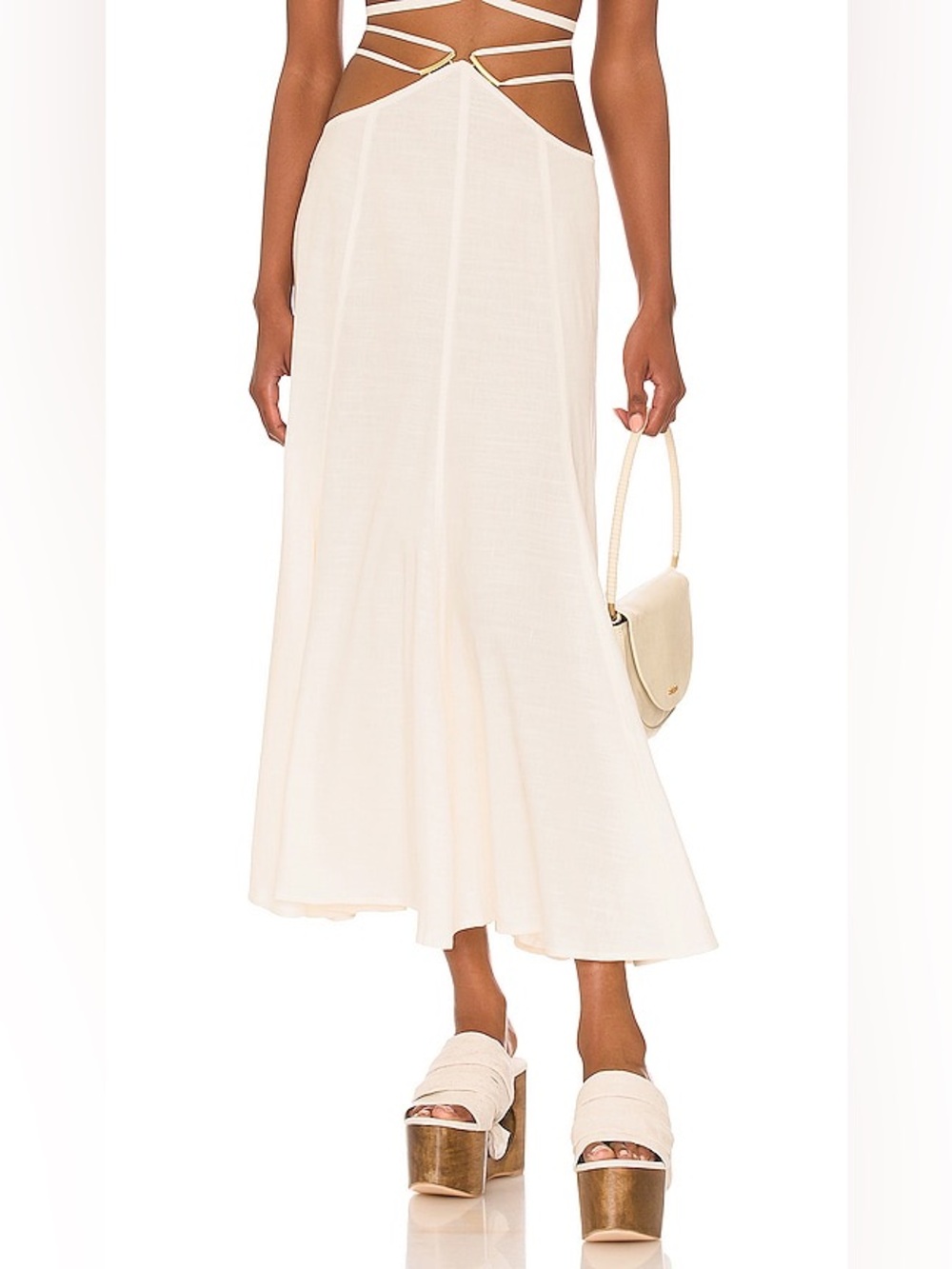 Cult Gaia Sandy Skirt in Off White, Size S
